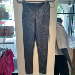 Gray rainbow iridescent Emily HSU leggings size medium never worn new with tags￼